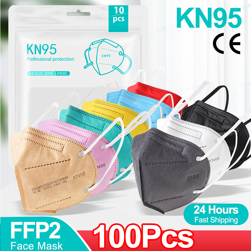 10-100PCS Mascarillas FFP2 Mas - Surgical Mask ulasan dan harga