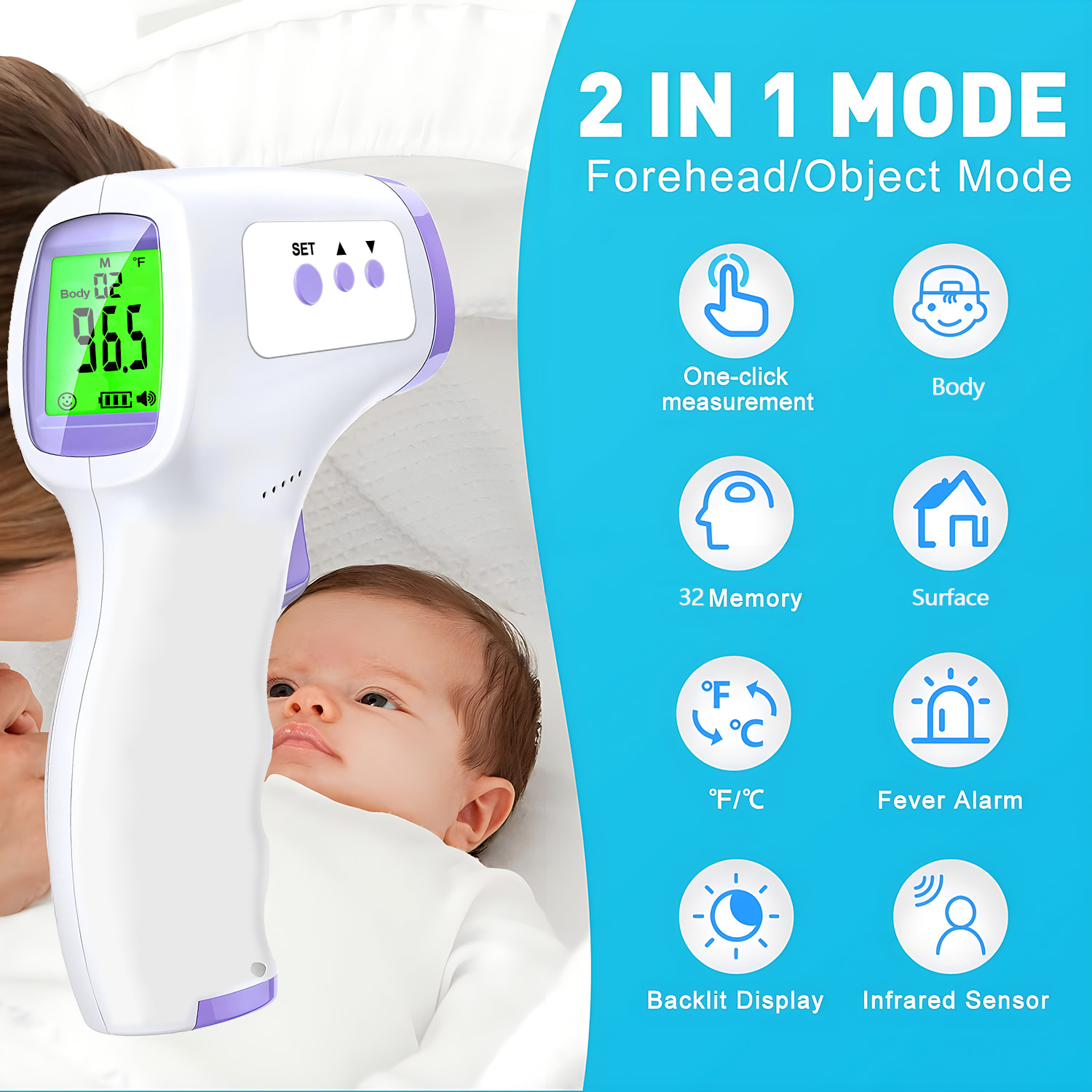 Termometer Dahi Inframerah Rum - Pulse Oximeter ulasan dan harga
